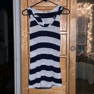 Navy & White Tank Top Coverup